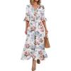 imageANRABESS Womens Maxi Dress 2026 Summer Boho Ruffle Sleeve V Neck A Line Elastic Waist Flowy Wedding Guest Party Long DressesFloral White