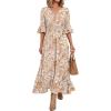 imageANRABESS Womens Maxi Dress 2026 Summer Boho Ruffle Sleeve V Neck A Line Elastic Waist Flowy Wedding Guest Party Long DressesFloral Yellow White