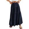 imageANRABESS Womens Maxi Skirt 2026 Summer Beach Vacation Eyelet Boho Long Flowy Skirts Spring Trendy Swing Tiered ALine DressNavy Blue