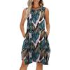 imageANRABESS Womens Summer Casual Beach Cover Up Dress Sleeveless Asymmetric Hem Flowy Vacation Cruise Short SundressLeaf Printed