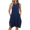 imageANRABESS Womens Summer Casual Beach Cover Up Dress Sleeveless Asymmetric Hem Flowy Vacation Cruise Short SundressNavy Blue