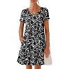 imageANRABESS Womens Summer T Shirt Dress Casual V Neck Short Sleeve Floral Boho Flowy Mini Dresses 2026 Beach Vacation ClothesBlack White Floral