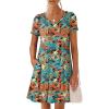 imageANRABESS Womens Summer T Shirt Dress Casual V Neck Short Sleeve Floral Boho Flowy Mini Dresses 2026 Beach Vacation ClothesTropical Leaf Print