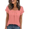 imageANRABESS Womens T Shirts Pleated Short Sleeve Tops Summer Business Casual Dressy Blouses 2026 Cute Fashion ClothesCoral Pink