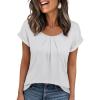 imageANRABESS Womens T Shirts Pleated Short Sleeve Tops Summer Business Casual Dressy Blouses 2026 Cute Fashion ClothesWhite