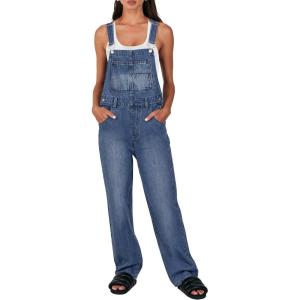 imageANRABESS Overalls for Women Loose Fit Denim Overalls Adjustable Strap Jean Jumpsuit Bib Romper Spring Casual Work OutfitsA Washed Blue