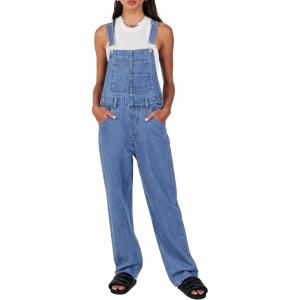imageANRABESS Overalls for Women Loose Fit Denim Overalls Adjustable Strap Jean Jumpsuit Bib Romper Spring Casual Work OutfitsB Washed Blue