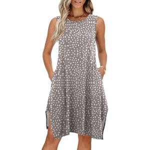 imageANRABESS Womens Summer Casual Beach Cover Up Dress Sleeveless Asymmetric Hem Flowy Vacation Cruise Short SundressPolka Dot