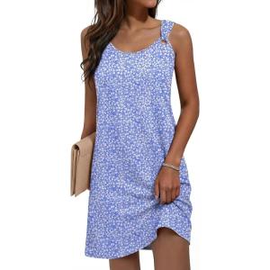 imageANRABESS Womens Summer Dresses Sleeveless Beach Cover Ups Swimsuit Casual Sundress 2026 Boho Cruise Vacation Tank Short DressBlue Floral