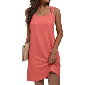 imageANRABESS Womens Summer Dresses Sleeveless Beach Cover Ups Swimsuit Casual Sundress 2026 Boho Cruise Vacation Tank Short DressOrange Red