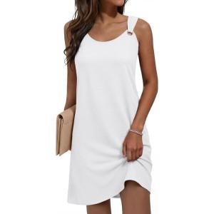 imageANRABESS Womens Summer Dresses Sleeveless Beach Cover Ups Swimsuit Casual Sundress 2026 Boho Cruise Vacation Tank Short DressWhite