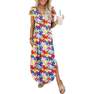 imageANRABESS Womens Summer Maxi Dresses 2026 Casual Short Sleeve V Neck Loose Split Long Beach Sundress Travel Vacation ClothesMulticoloured Floral