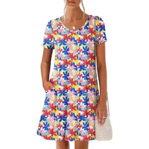 imageANRABESS Womens Summer T Shirt Dress Casual V Neck Short Sleeve Floral Boho Flowy Mini Dresses 2026 Beach Vacation ClothesMulticolor Floral