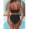imageANRABESS Bikini Sets for Women Summer High Waisted 2 Piece Bathing Suit Ribbed UWire Cutout Swimsuit Beach Vacation 2026Black