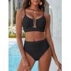 imageANRABESS Bikini Sets for Women Summer High Waisted 2 Piece Bathing Suit Ribbed UWire Cutout Swimsuit Beach Vacation 2026Black