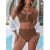 imageANRABESS Bikini Sets for Women Summer High Waisted 2 Piece Bathing Suit Ribbed UWire Cutout Swimsuit Beach Vacation 2026Brown