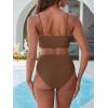 imageANRABESS Bikini Sets for Women Summer High Waisted 2 Piece Bathing Suit Ribbed UWire Cutout Swimsuit Beach Vacation 2026Brown