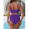 imageANRABESS Bikini Sets for Women Summer High Waisted 2 Piece Bathing Suit Ribbed UWire Cutout Swimsuit Beach Vacation 2026Deep Purple