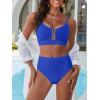 imageANRABESS Bikini Sets for Women Summer High Waisted 2 Piece Bathing Suit Ribbed UWire Cutout Swimsuit Beach Vacation 2026Royal Blue