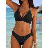 imageANRABESS Bikini Sets for Women Two Piece Swimsuits Sexy V Neck Halter String Bathing Suit 2026 Summer Beach SwimwearBlack