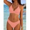 imageANRABESS Bikini Sets for Women Two Piece Swimsuits Sexy V Neck Halter String Bathing Suit 2026 Summer Beach SwimwearCoral