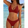 imageANRABESS Bikini Sets for Women Two Piece Swimsuits Sexy V Neck Halter String Bathing Suit 2026 Summer Beach SwimwearRed