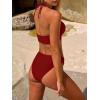 imageANRABESS Bikini Sets for Women Two Piece Swimsuits Sexy V Neck Halter String Bathing Suit 2026 Summer Beach SwimwearRed