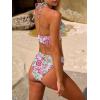 imageANRABESS Bikini Sets for Women Two Piece Swimsuits Sexy V Neck Halter String Bathing Suit 2026 Summer Beach SwimwearWhite Red Floral
