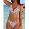 imageANRABESS Bikini Sets for Women Two Piece Swimsuits Sexy V Neck Halter String Bathing Suit 2026 Summer Beach SwimwearWhite Red Floral