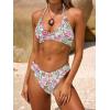 imageANRABESS Bikini Sets for Women Two Piece Swimsuits Sexy V Neck Halter String Bathing Suit 2026 Summer Beach SwimwearWhite Red Floral