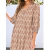 imageANRABESS Boho Maxi Dresses for Women Summer Puff Sleeve V Neck Flowy Long Casual Dress with Pockets 2026 Vacation ClothesFloral Apricot Red