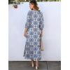 imageANRABESS Boho Maxi Dresses for Women Summer Puff Sleeve V Neck Flowy Long Casual Dress with Pockets 2026 Vacation ClothesFloral Blue Khaki