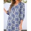 imageANRABESS Boho Maxi Dresses for Women Summer Puff Sleeve V Neck Flowy Long Casual Dress with Pockets 2026 Vacation ClothesFloral Blue Khaki