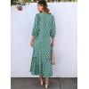 imageANRABESS Boho Maxi Dresses for Women Summer Puff Sleeve V Neck Flowy Long Casual Dress with Pockets 2026 Vacation ClothesFloral Green