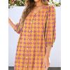 imageANRABESS Boho Maxi Dresses for Women Summer Puff Sleeve V Neck Flowy Long Casual Dress with Pockets 2026 Vacation ClothesFloral Purple Yellow