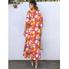 imageANRABESS Boho Maxi Dresses for Women Summer Puff Sleeve V Neck Flowy Long Casual Dress with Pockets 2026 Vacation ClothesFloral Red White