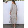 imageANRABESS Boho Maxi Dresses for Women Summer Puff Sleeve V Neck Flowy Long Casual Dress with Pockets 2026 Vacation ClothesKhaki Polka Dot Gray