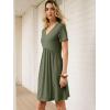 imageANRABESS Summer Dresses for Women 2026 Casual Short Sleeve V Neck Spring Dress Beach Vacation Clothes Cruise Resort Outfits Army Green Large