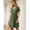 imageANRABESS Summer Dresses for Women 2026 Casual Short Sleeve V Neck Spring Dress Beach Vacation Clothes Cruise Resort Outfits Army Green Large