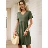 imageANRABESS Summer Dresses for Women 2026 Casual Short Sleeve V Neck Spring Dress Beach Vacation Clothes Cruise Resort Outfits Army Green Large