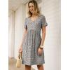 imageANRABESS Summer Dresses for Women 2026 Casual Short Sleeve V Neck Spring Dress Beach Vacation Clothes Cruise Resort OutfitsKhaki Polka Dot Gray