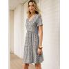 imageANRABESS Summer Dresses for Women 2026 Casual Short Sleeve V Neck Spring Dress Beach Vacation Clothes Cruise Resort OutfitsKhaki Polka Dot Gray