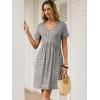 imageANRABESS Summer Dresses for Women 2026 Casual Short Sleeve V Neck Spring Dress Beach Vacation Clothes Cruise Resort OutfitsKhaki Polka Dot Gray