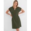 imageANRABESS Summer Dresses for Women Casual V Neck Short Sleeve Mini Tshirt Dress 2026 Loose Fit Beach Vacation Shift SundressArmy Green