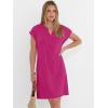 imageANRABESS Summer Dresses for Women Casual V Neck Short Sleeve Mini Tshirt Dress 2026 Loose Fit Beach Vacation Shift SundressHot Pink