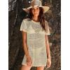 imageANRABESS Swimsuit Cover Up for Women 2026 Crochet Bathing Suit Swimwear Mesh Knit Beach Dress Summer Vacation ClothesBeige