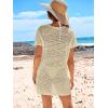 imageANRABESS Swimsuit Cover Up for Women 2026 Crochet Bathing Suit Swimwear Mesh Knit Beach Dress Summer Vacation ClothesBeige