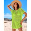 imageANRABESS Swimsuit Cover Up for Women 2026 Crochet Bathing Suit Swimwear Mesh Knit Beach Dress Summer Vacation ClothesGreen