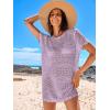 imageANRABESS Swimsuit Cover Up for Women 2026 Crochet Bathing Suit Swimwear Mesh Knit Beach Dress Summer Vacation ClothesLight Purple