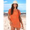 imageANRABESS Swimsuit Cover Up for Women 2026 Crochet Bathing Suit Swimwear Mesh Knit Beach Dress Summer Vacation ClothesOrange